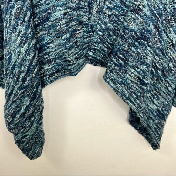 Soft Surroundings Zadie Open Front Blue Marled Knit Sweater Cardigan Size Medium - Picture 7 of 12
